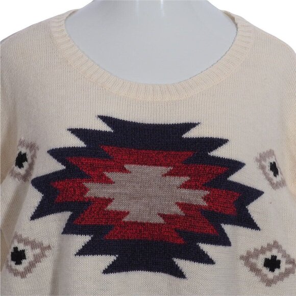 American Eagle Sweater Women XL Aztec Scoop Neck Pullover Long Sleeve - Picture 2 of 10